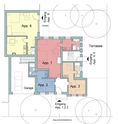 Die Appartements im Erdgeschoß
